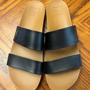 Reef Black and Brown Slide Sandals